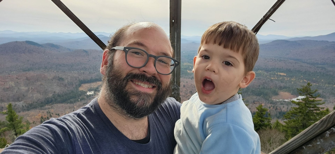 Selfie on the fire tower.