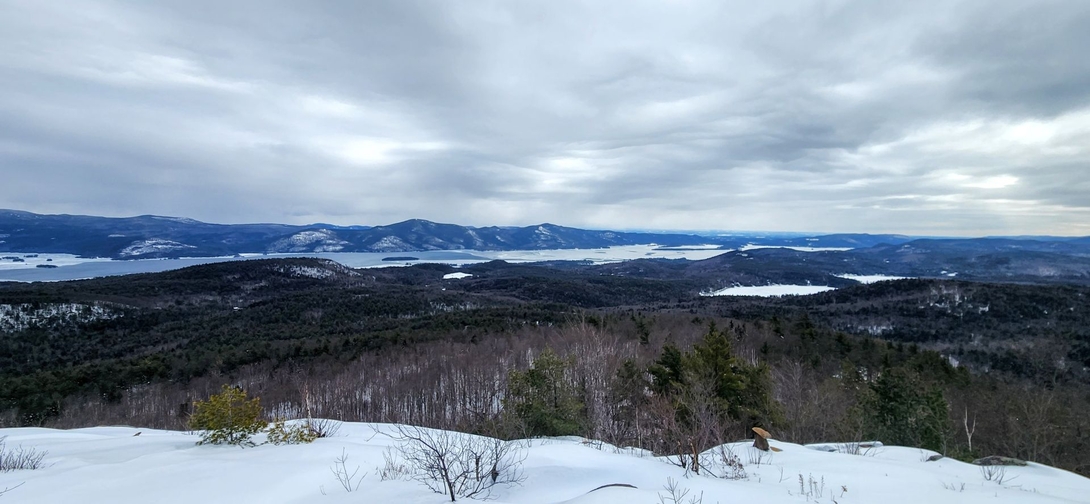 the expansive view from the top of Cat mt looking towards Lake George village