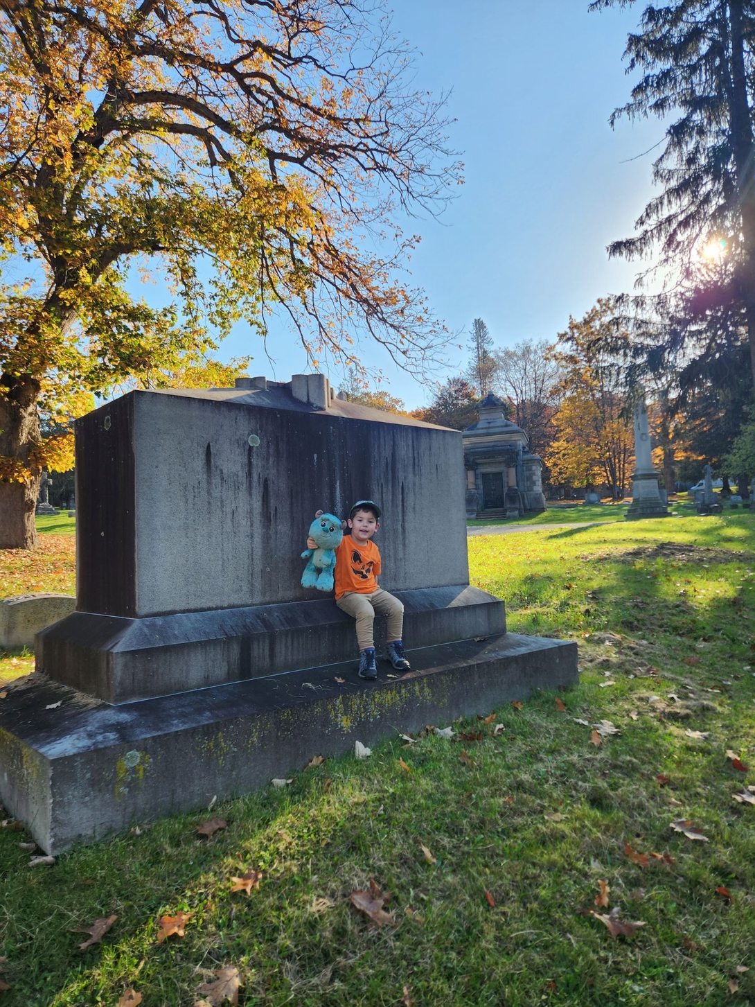 sitting on some big stones