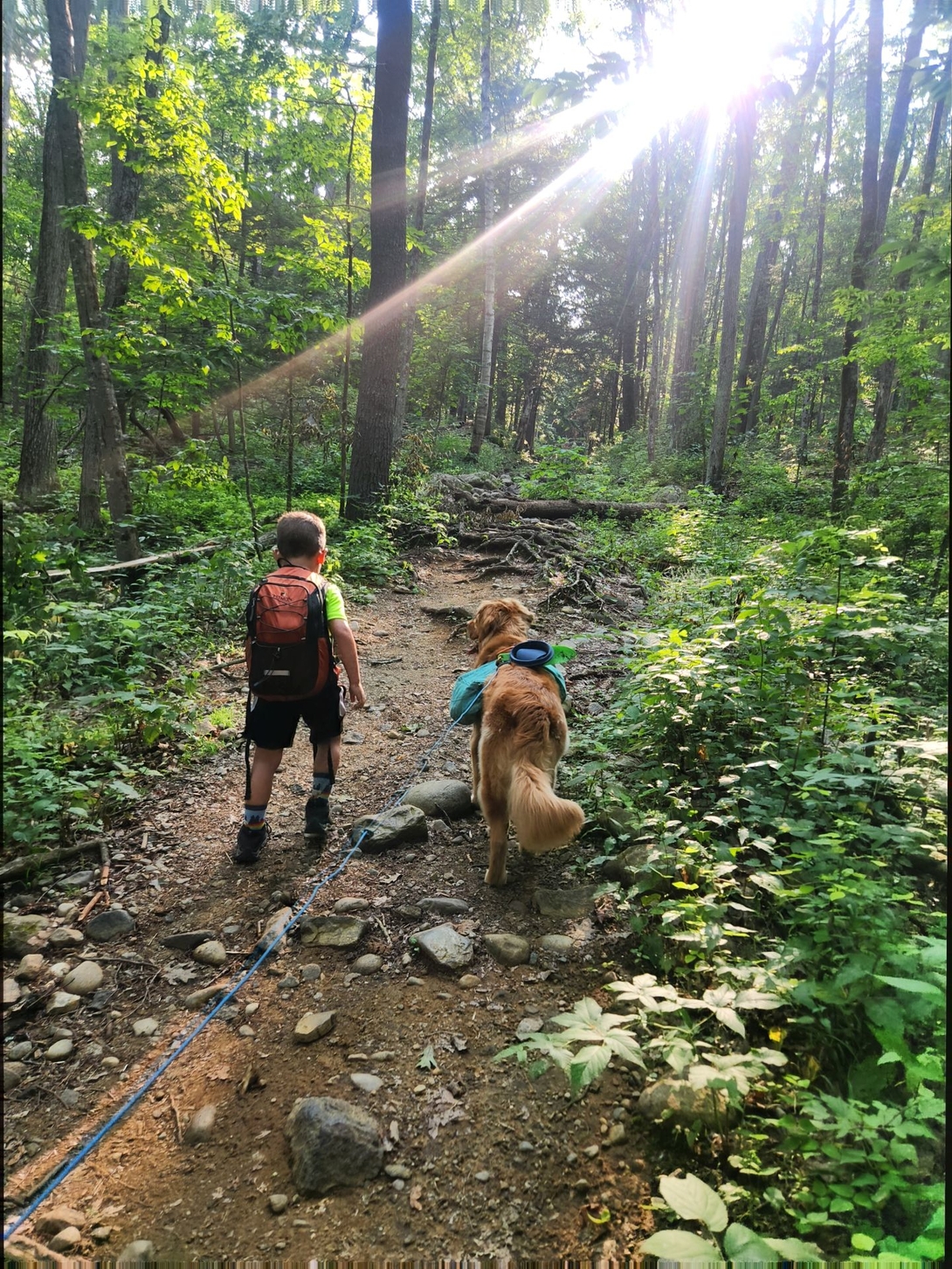 Quinn and Sunny took turns leading the way up the old cable route.