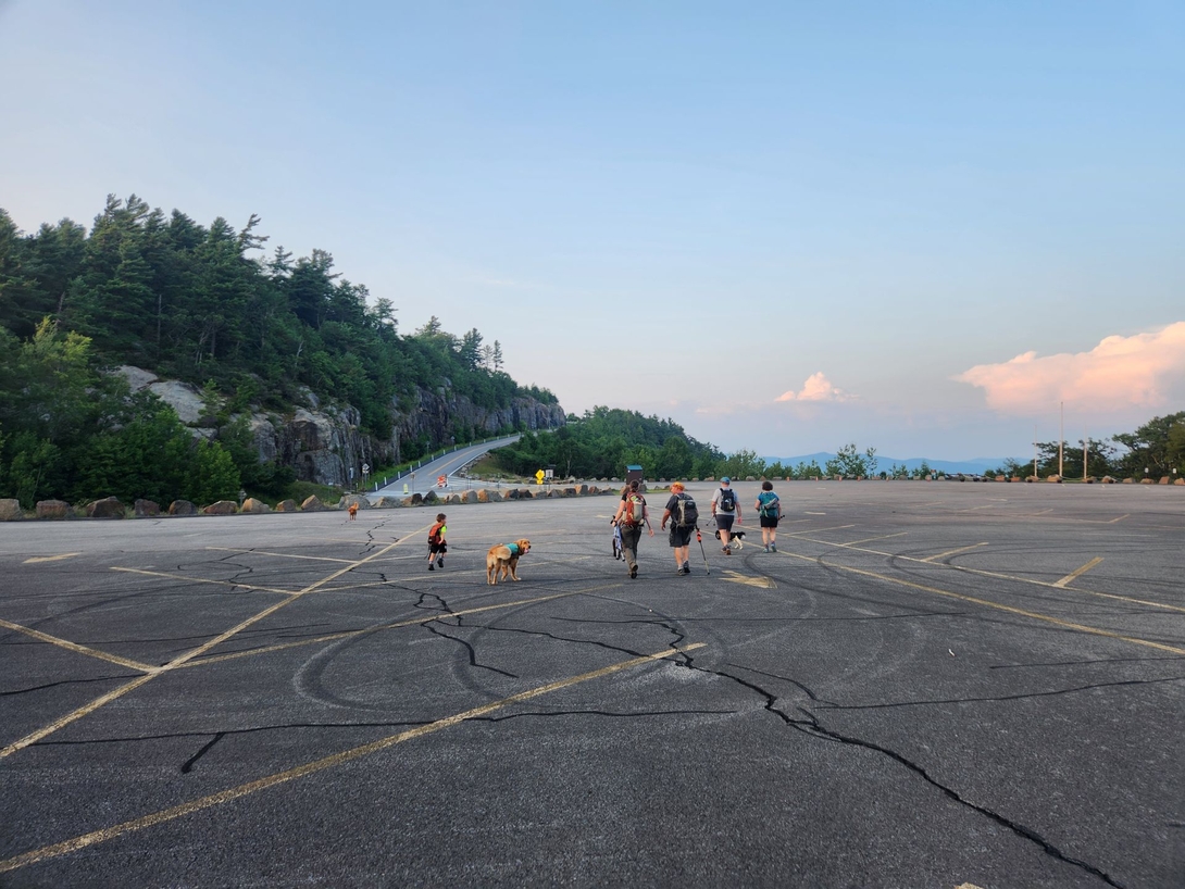 group heading to the summit