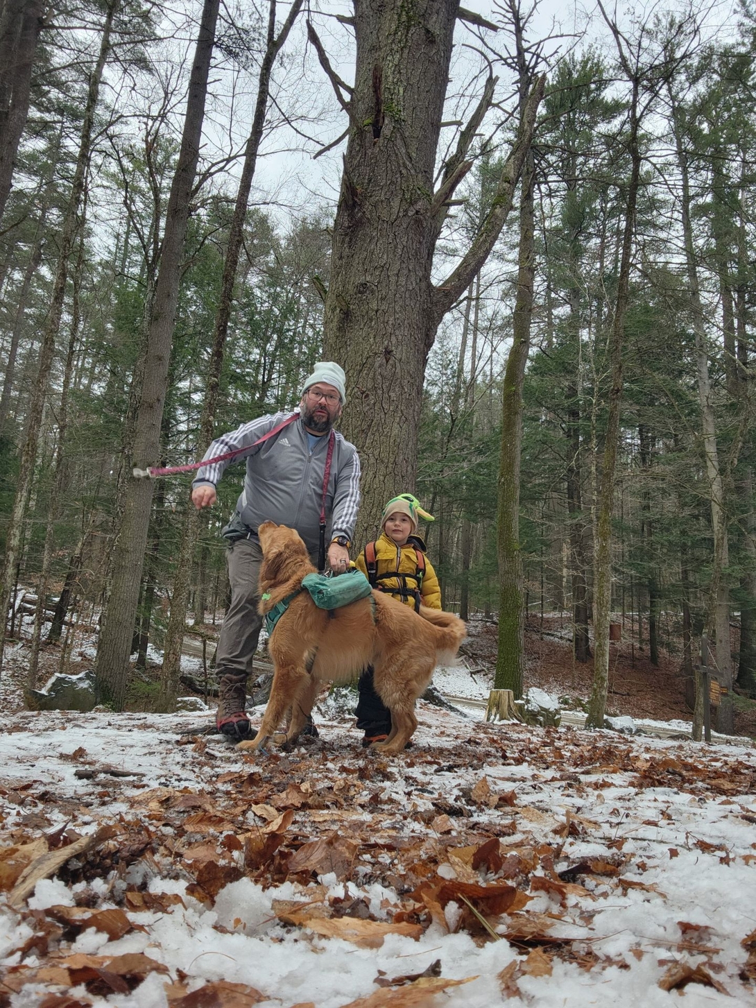 quinn, sunny, and me at the trailhead