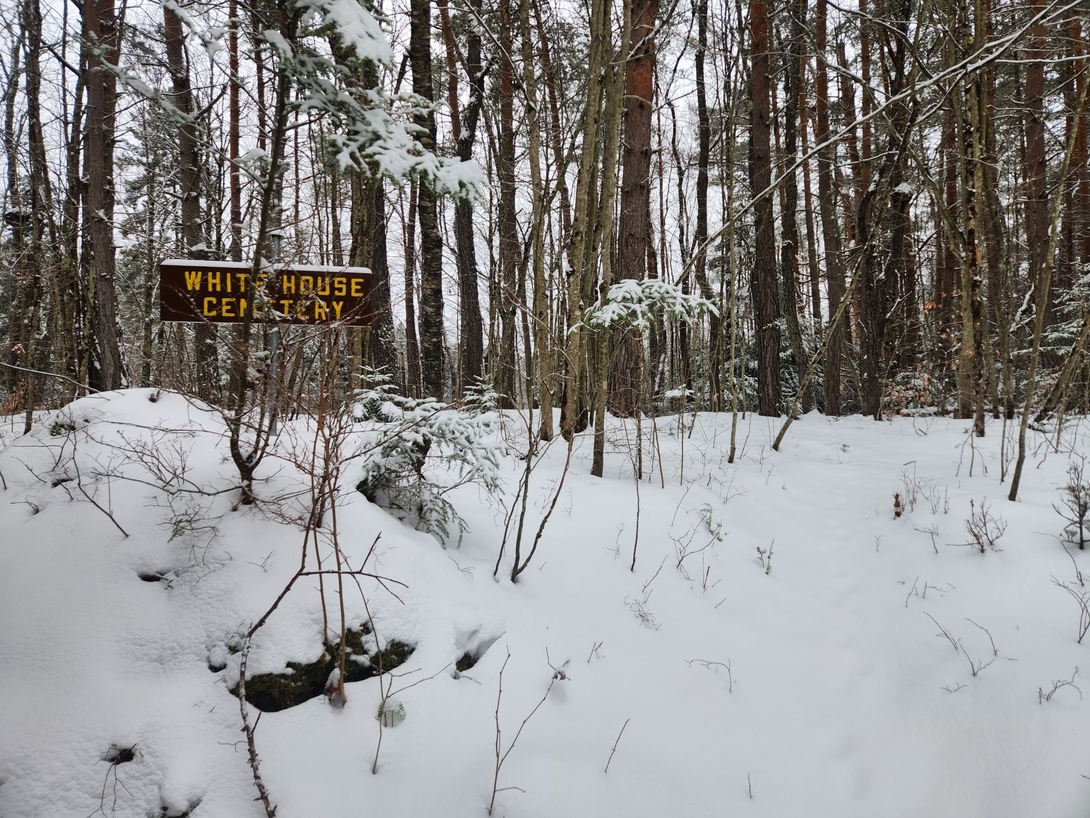 The cemetery lies on a bit of a hill above the water.