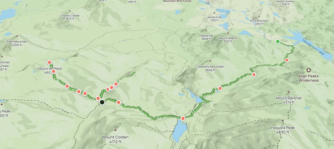 cliff and redfield hike map