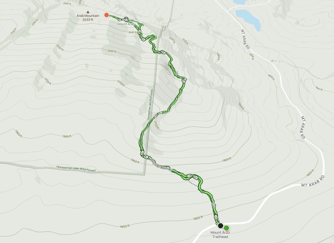 Mount Arab hike map