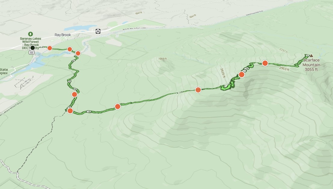 Scarface hike map